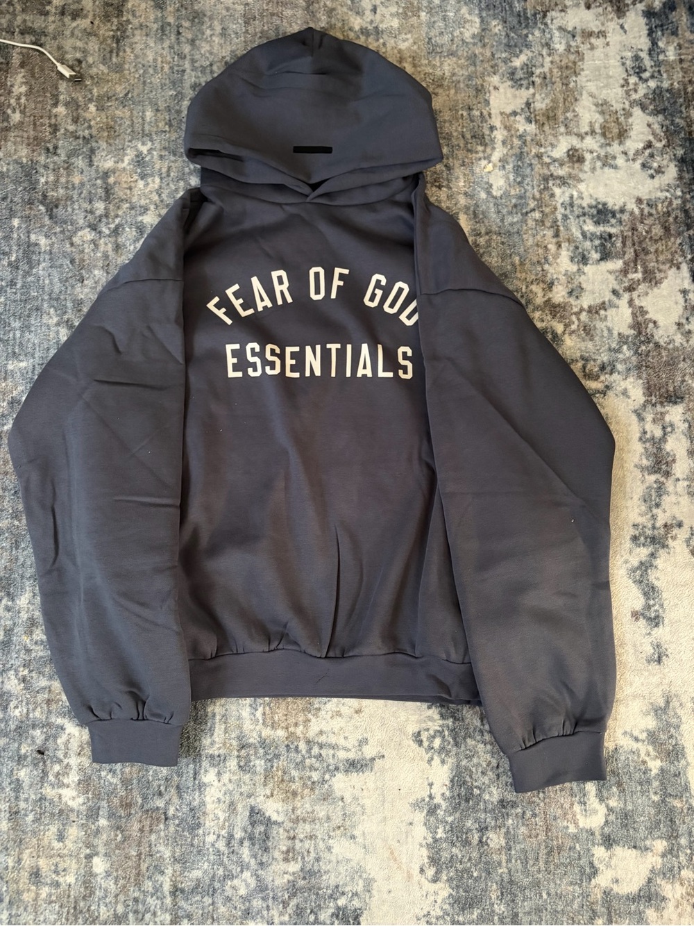 Essentials Fear of God Charcoal Gray Logo Hoodie